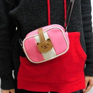 Color-Block Teddy Bear Crossbody bag