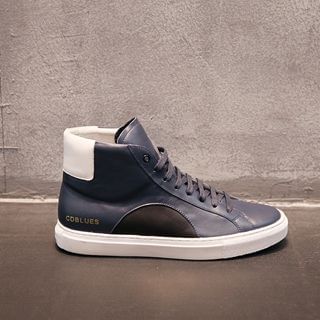 MRCYC Genuine-Leather High-Top Paneled Sneakers