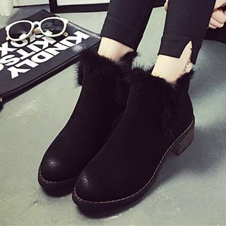 QQ Trend Burnished Fleece-lined Ankle Boots