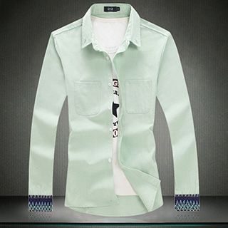 Riverland Long-Sleeve Contrast Trim Shirt