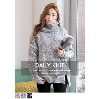 J-ANN Wool Blend Turtleneck Sweater