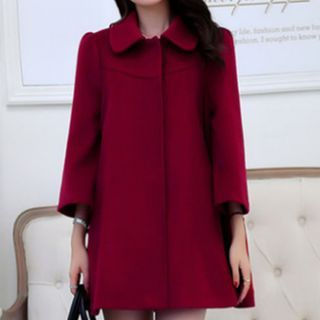 Sayumi 3/4-Sleeve Woolen Coat