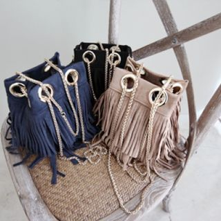 DAILY LOOK Fringed Faux-Suede Bucket Bag