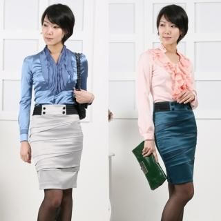 Satin Pencil Skirt
