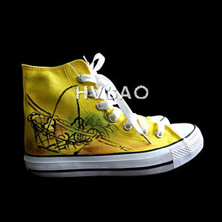 "Basket and Bird" High-Top Sneakers