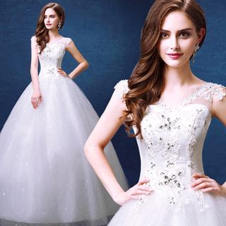 Angel Bridal Jeweled Ball Gown Wedding Dress