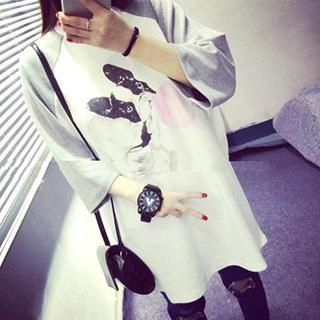 Eva Fashion Dog Print Oversized T-Shirt