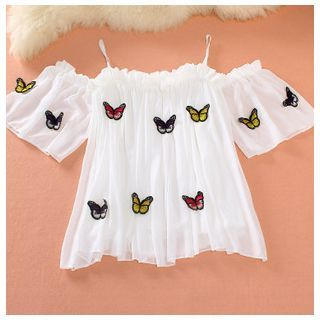 Daina Strappy Butterfly Chiffon Blouse