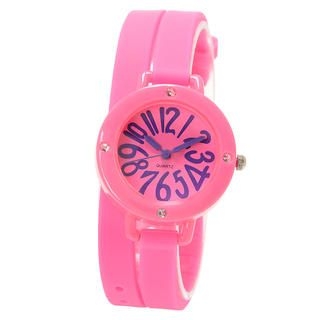 Collezio Plastic Case With Silicone Band Watch Pink - One Size