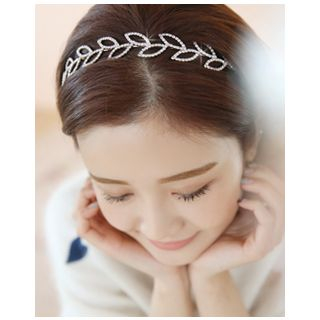 Miss21 Korea Rhinestone Leaf-Motif Hair Band