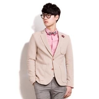 Pocket-Detail Double-Button Blazer