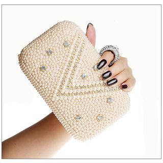 Glam Cham Faux Pearl Clutch