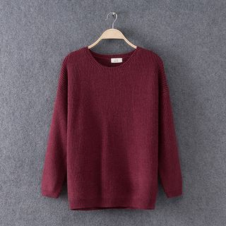 Rosadame Plain Fleece-lined Knit Top