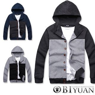 OBI YUAN Colour Block Hooded Jacket