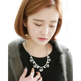 Miss21 Korea Crystal Dangle Necklace