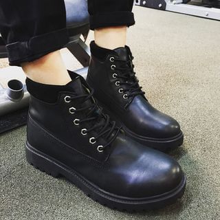 JUN.LEE Genuine Leather Short Boots