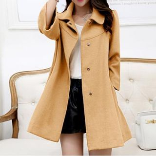 Fumiko 3/4-Sleeve Woolen Coat