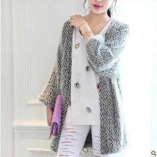 anzoveve Open-Front Mélange Cardigan