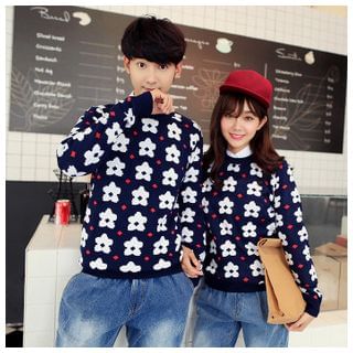 Simpair Couple Floral Patterned Sweater