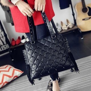Donini Bags Studded Fringed Quilted Tote
