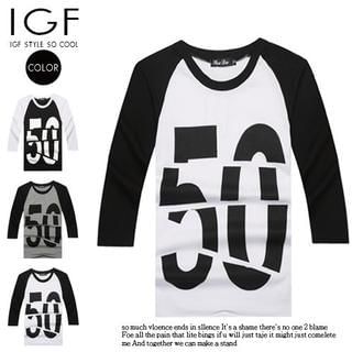 I Go Fashion Raglan 3/4-Sleeve Numbered T-Shirt