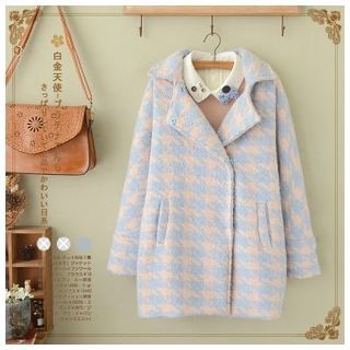 Angel Love Houndstooth Snap-Button Coat