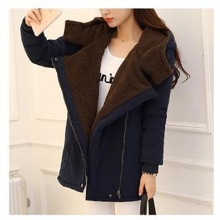 Pura Hooded Asymmetrical Zip Coat