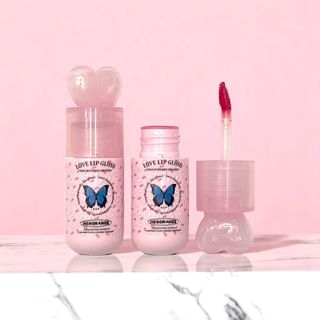 HERORANGE - Heart Butterfly Series Lip Glaze - 6 Colors #HR06 Transparent Lip Oil