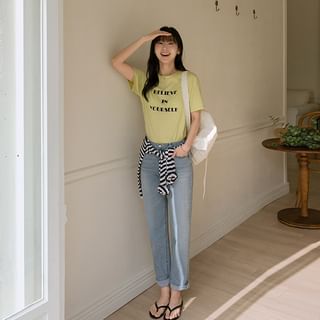 Washed Tapered Jeans