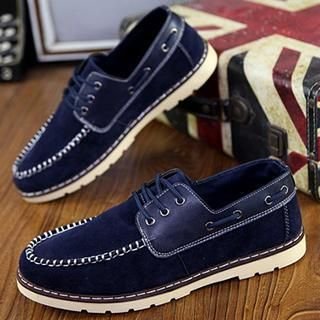 Preppy Boys Faux-Leather Panel Deck Shoes