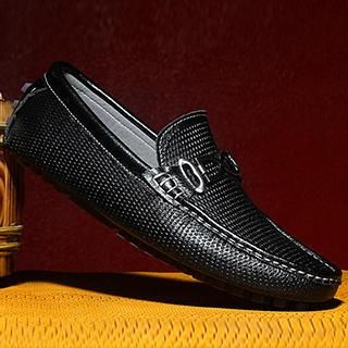 Preppy Boys Genuine-Leather Metal Accent Loafers