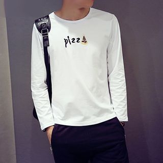 maxhomme Pizza Embroidered Long-Sleeve T-Shirt