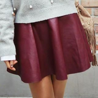 Rita Zita Faux Leather A Line Mini Skirt