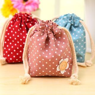 Eggshell Houseware Dotted Drawstring Pouch