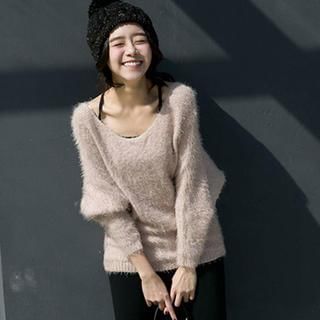 CatWorld Dolman-Sleeve Furry-Knit Top