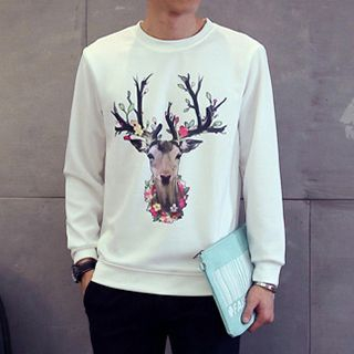 Besto Deer Print Pullover