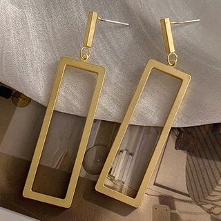 Rectangle Drop Earring 1 Pair - Gold - One Size