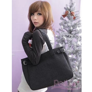 Buckled Herringbone Tote