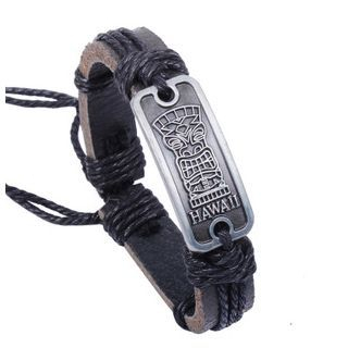 KINNO Metal Accent Leather Bracelet
