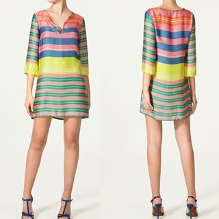 Hazie 3/4-Sleeve Striped Dress