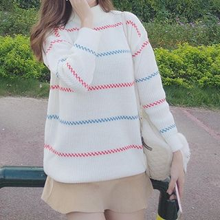 Fancy Show Turtleneck Striped Sweater