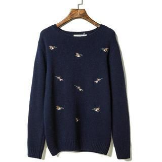 Free Shop Embroidered Sweater