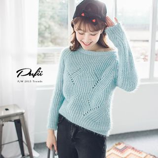PUFII Glitter Kable Knit Top