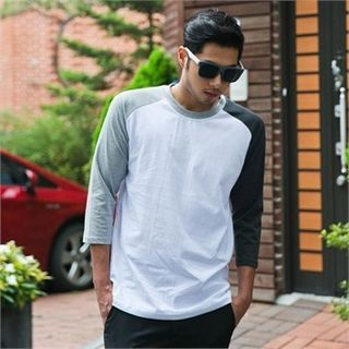 STYLEMAN 3/4-Sleeve Color-Block T-Shirt