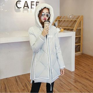 lilygirl Piped Hooded Padded Coat