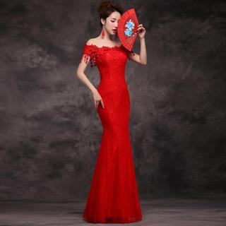 Luxury Style Off-Shoulder Mermaid Evening Gown