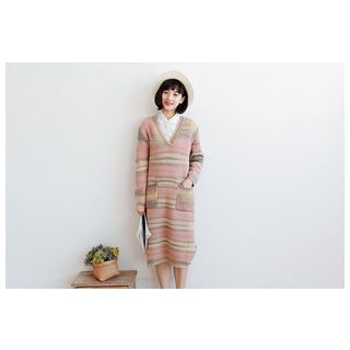 Kirito Stripe V-neck Knit Dress