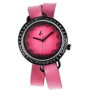 t. watch Stainless Steel Water Resistant Leather Strap Watch Pink - One Size
