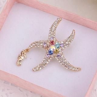 Best Jewellery Rhinestone Starfish Brooch