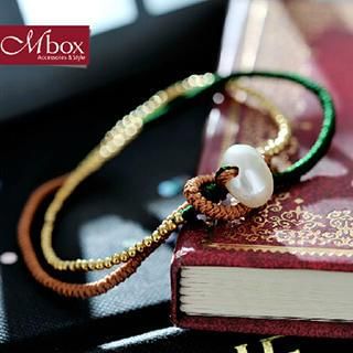 Mbox Jewelry Freshwater Pearl Braided Bracelet